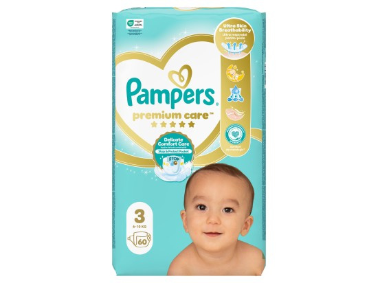 Pampers Premium Care Size 3 jednorázové pleny 6-10 kg 60 ks