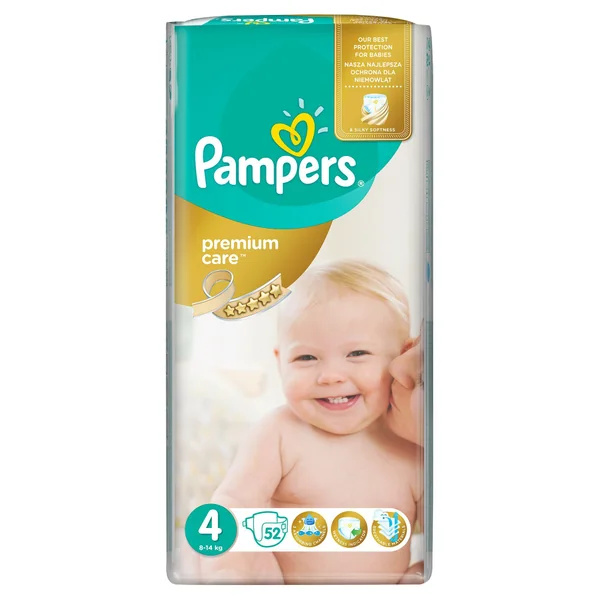 Pampers Premium Care Size 4 jednorázové pleny 9-14 kg 52 ks