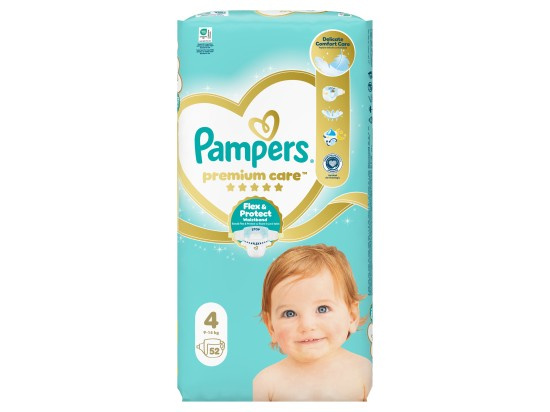 Pampers Premium Care Size 4 jednorázové pleny 9-14 kg 52 ks