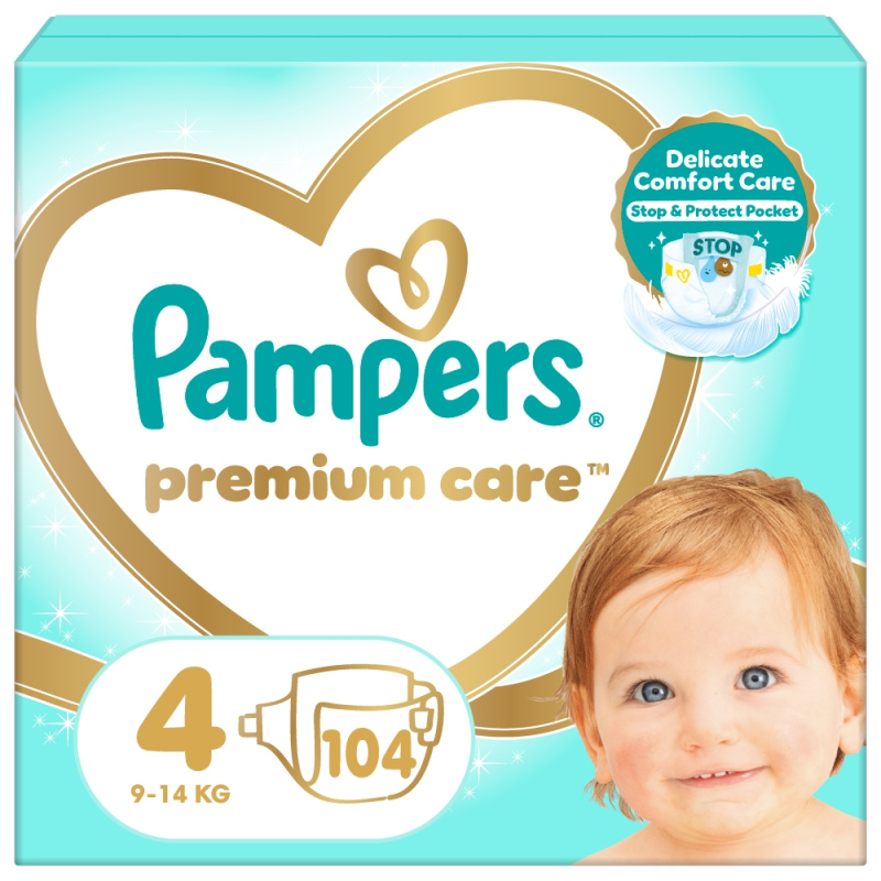 PAMPERS Premium Care 4 MAXI 9-14 kg 104 kusů