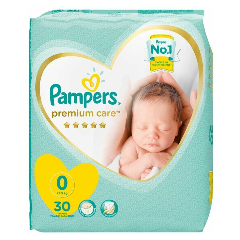 Pampers Premium Care Size 0 jednorázové pleny < 3kg 30 ks