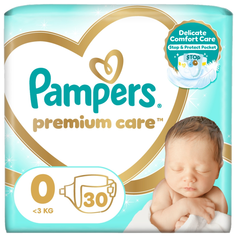 Pampers Premium Care Size 0 jednorázové pleny < 3kg 30 ks