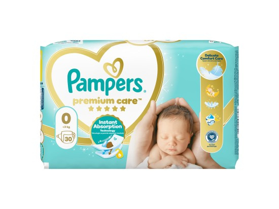 Pampers Premium Care Size 0 jednorázové pleny < 3kg 30 ks