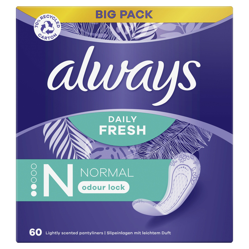 Always Dailies Normal Fresh & Protect slipové vložky 60 ks