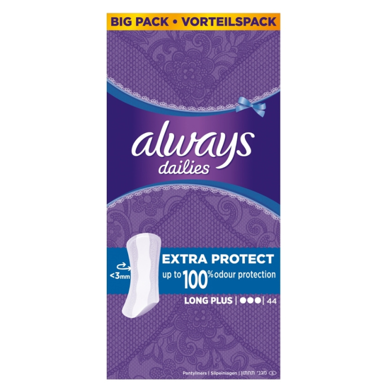 Always Dailies Long Plus Extra slipové vložky 44 ks
