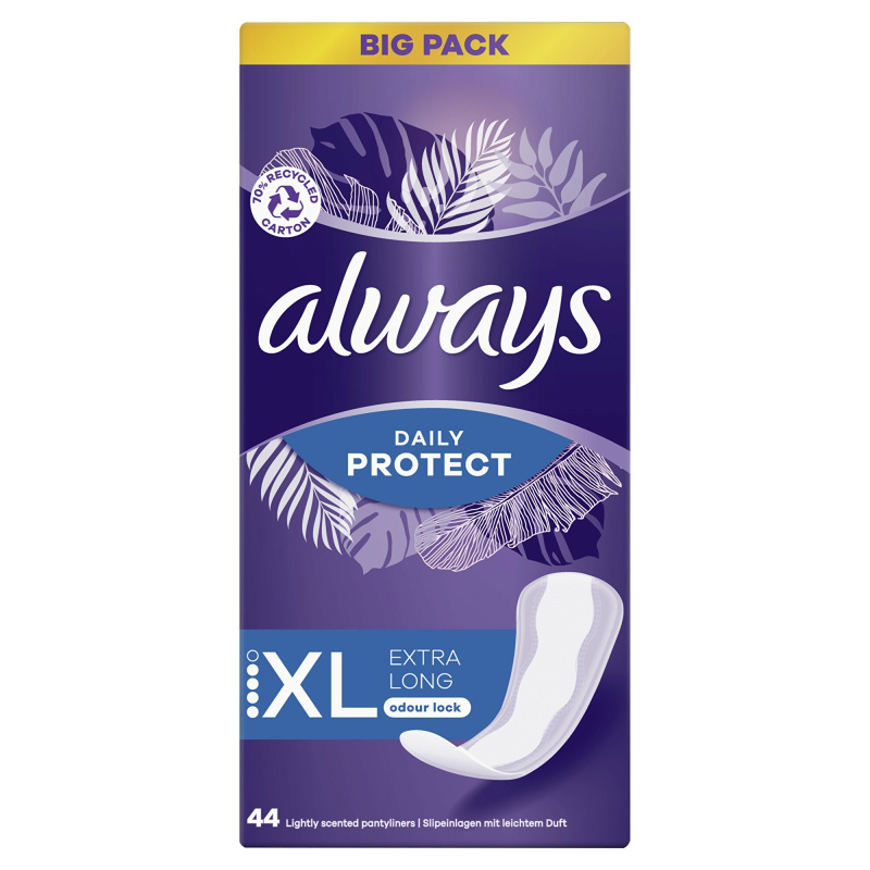 Always Dailies Long Plus Extra slipové vložky 44 ks