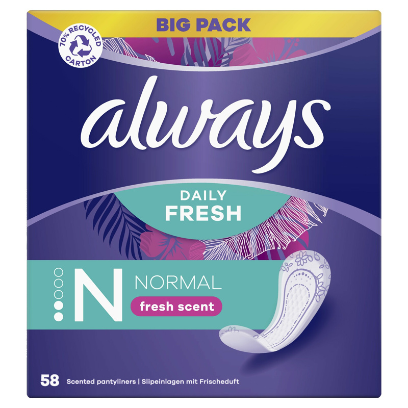 ALWAYS Fresh&Protect Normal Fresh Intimní vložky 58 ks