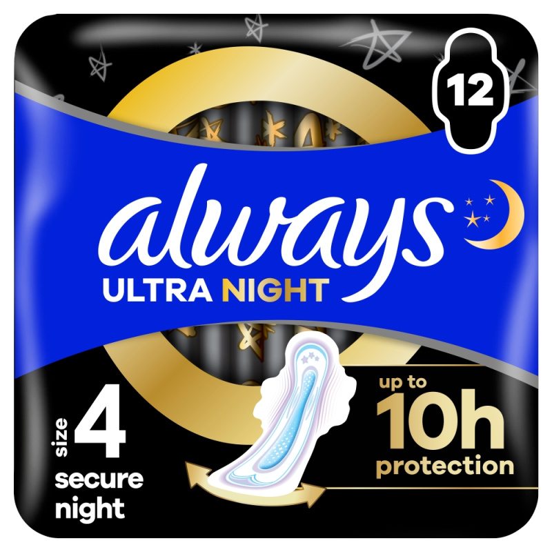 Always Ultra Secure Night vložky 12 ks