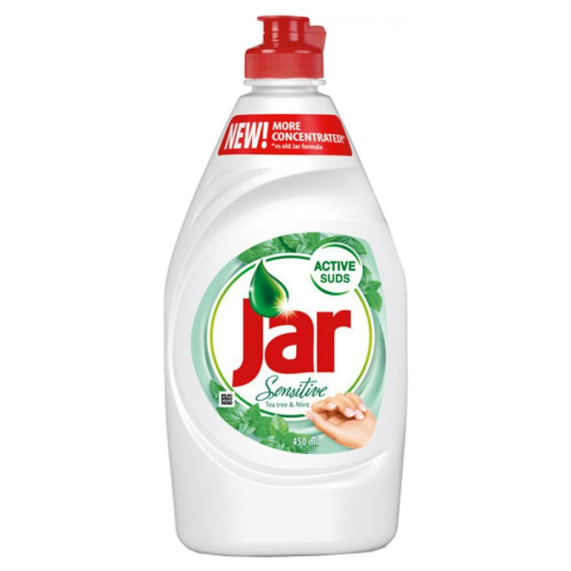 Jar Sensitive - prostředek na mytí nádobí - Tea Tree & Mint, 450 ml