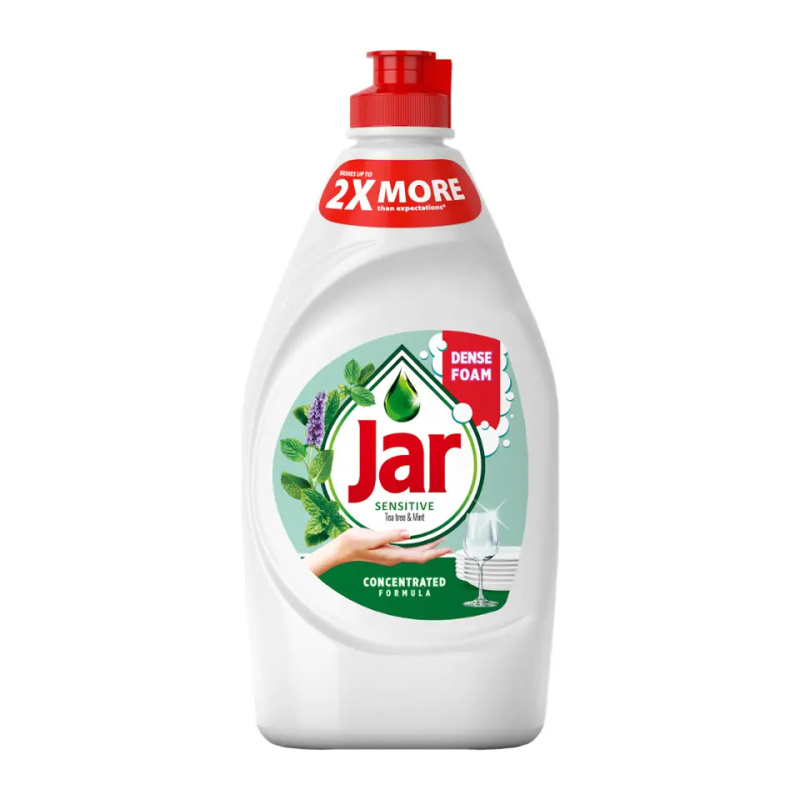 Jar Sensitive - prostředek na mytí nádobí - Tea Tree & Mint, 450 ml