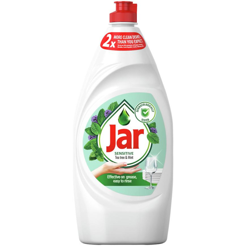 Jar Sensitive - prostředek na mytí nádobí - Tea Tree & Mint, 900 ml