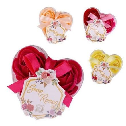 Mýdlový květ růže 3x3g v krabičce ve tvaru srdce