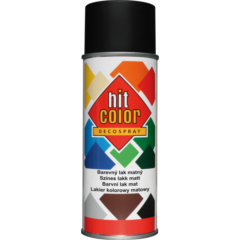 hitcolor Dekorativní lak ve spreji matný RAL 9005 černý 400 ml