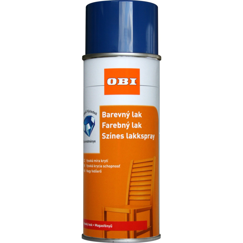 OBI Lak ve spreji vysoce lesklý RAL 5010 enziánová modrá 400 ml