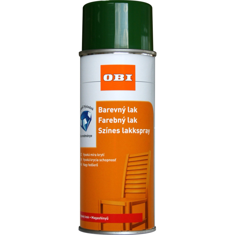 OBI Lak ve spreji vysoce lesklý RAL 6002 listová zelená 400 ml