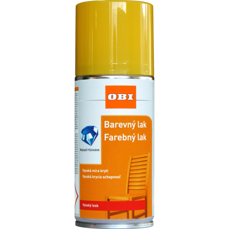 OBI Lak ve spreji vysoce lesklý RAL 1021 žlutá hořčičná 150 ml