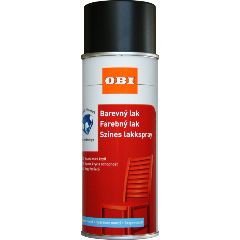 OBI Lak ve spreji hedvábně matný RAL 9005 černá 400 ml