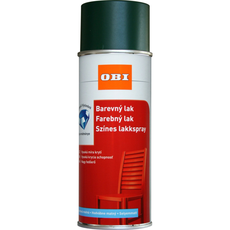 OBI Lak ve spreji hedvábně matný RAL 6005 mechová zelená 400 ml