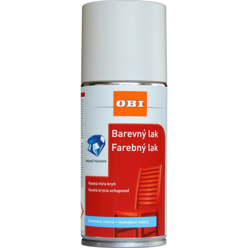 OBI Lak ve spreji hedvábně matný RAL 9010 bílá 150 ml