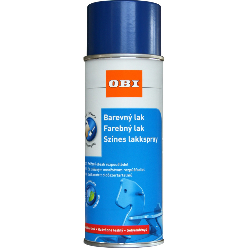 OBI Lak ve spreji hedvábně lesklý RAL 5010 enziánová modrá 400 ml