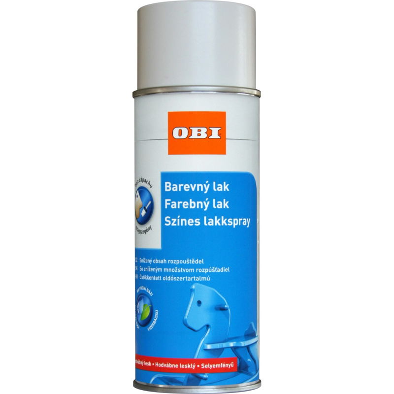 OBI Lak ve spreji hedvábně lesklý RAL 9010 bílá 400 ml