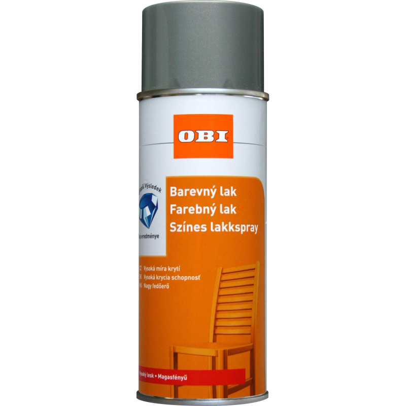 OBI Lak ve spreji vysoce lesklý RAL 9006 bílý hliník 400 ml