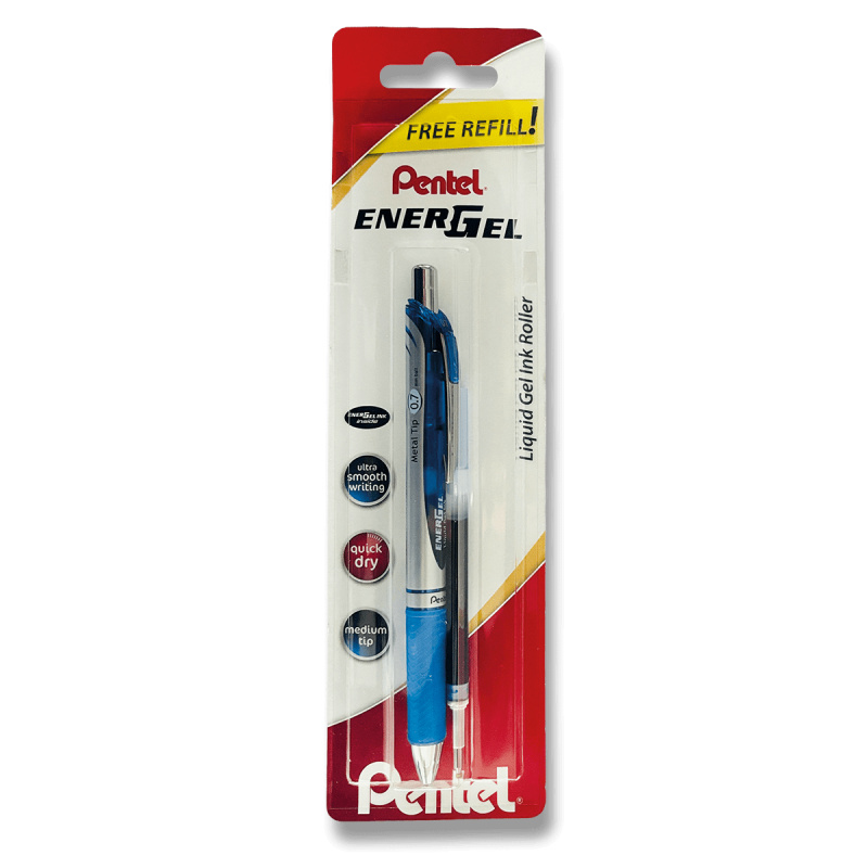 Pentel EnerGel BL77 - gelový roller, modrý + náplň zdarma