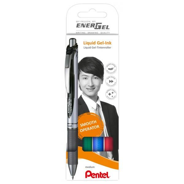 Gelová pera Pentel Energel BL77-4 - 4 ks, mix barev A,B,C,D