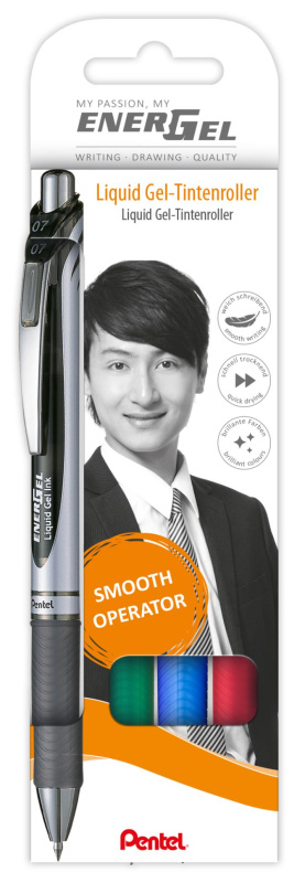 Gelová pera Pentel Energel BL77-4 - 4 ks, mix barev A,B,C,D