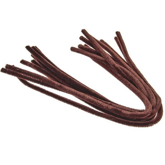Chlupaté modelovací drátky (10ks) - hnědé