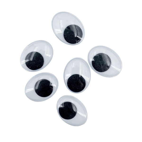 Dekorační pohyblivé oči oválné 15x20mm (6ks)