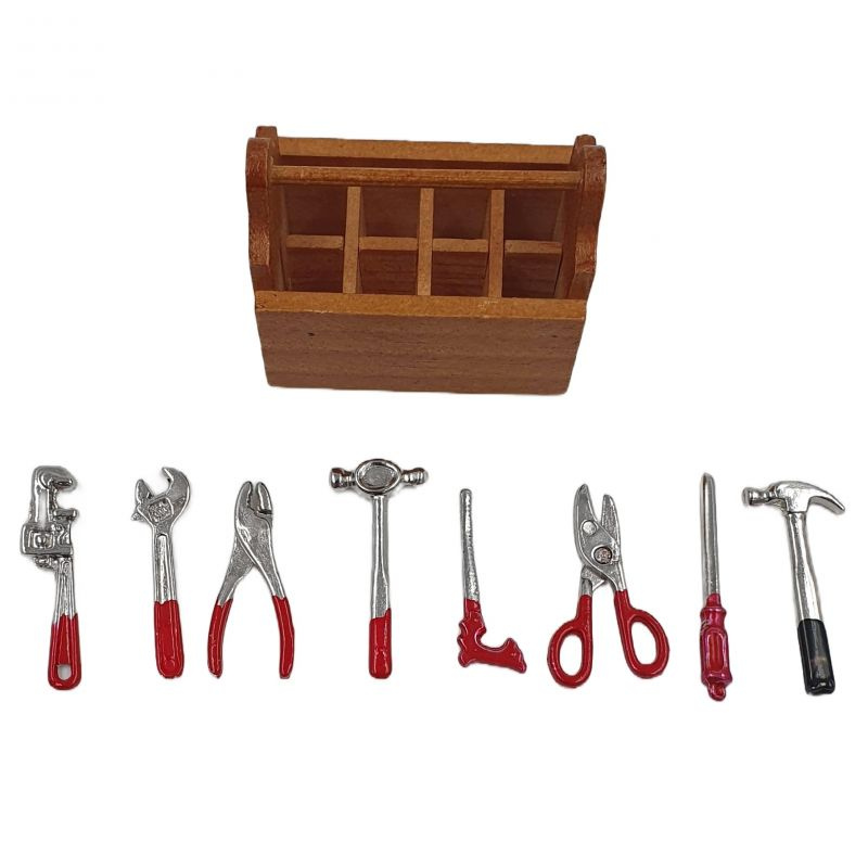 Kovová miniatura nářadí s boxem (9ks)