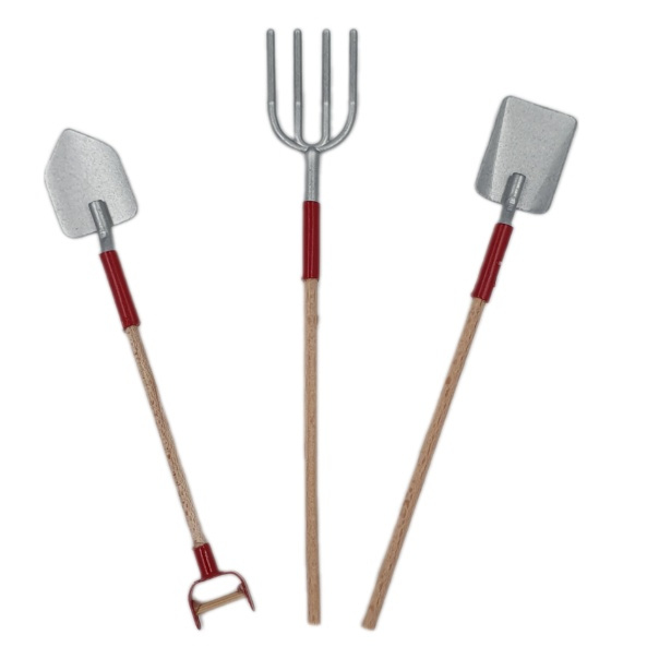 Kovová miniatura zahradní nářadí č.3 (3ks)