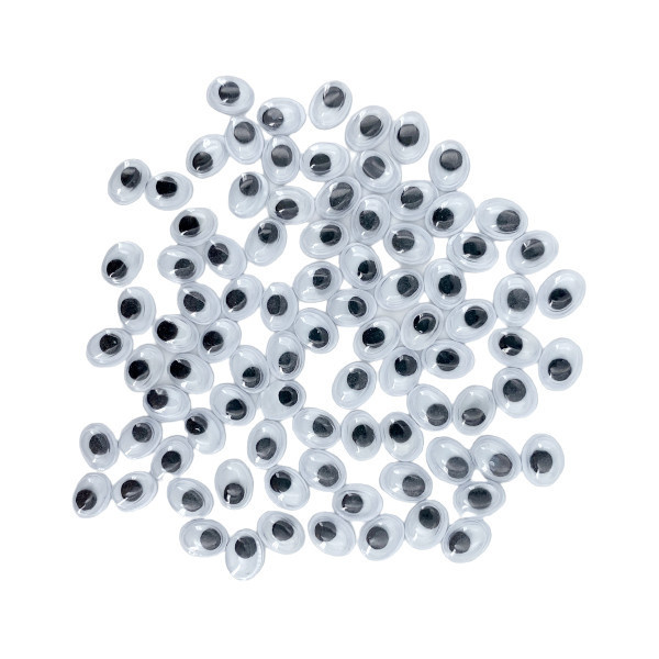 Dekorační pohyblivé oči oválné 5x7mm (100ks)