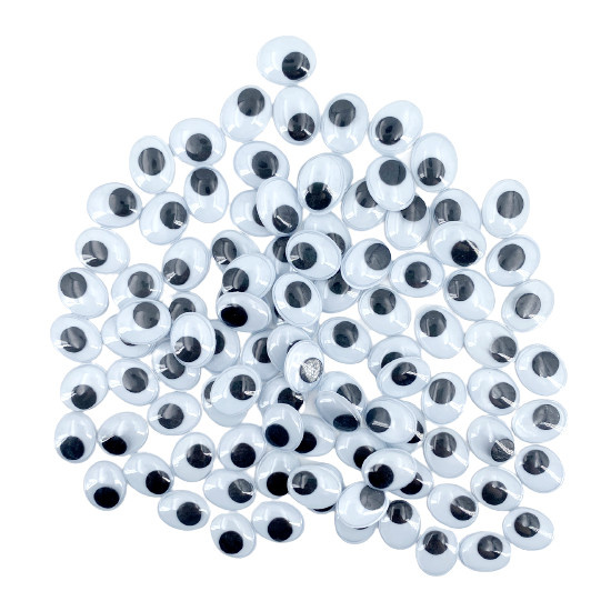 Dekorační pohyblivé oči oválné 12x15mm (100 ks)