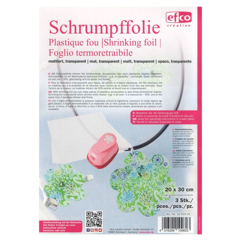 Efco Smršťovací fólie Efco A4, 3 ks - mléčná