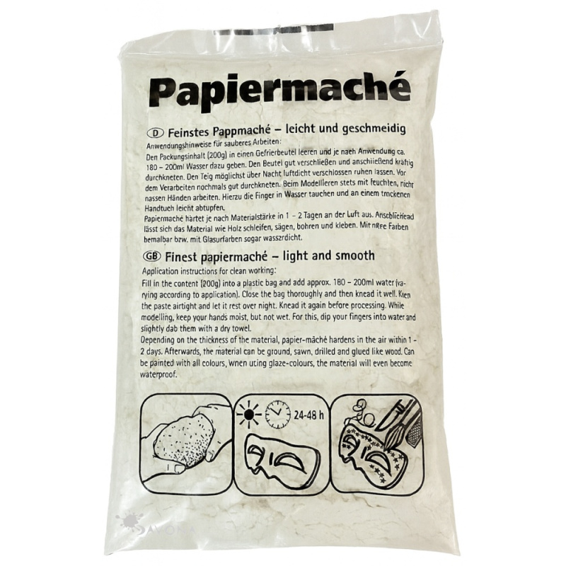 Papiermaché - papírová hmota 200g