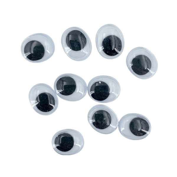 Dekorační pohyblivé oči oválné 10x12mm (10ks)