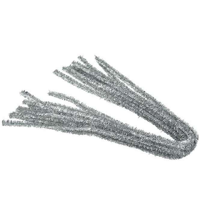 Chlupaté modelovací drátky (10ks) - stříbrné