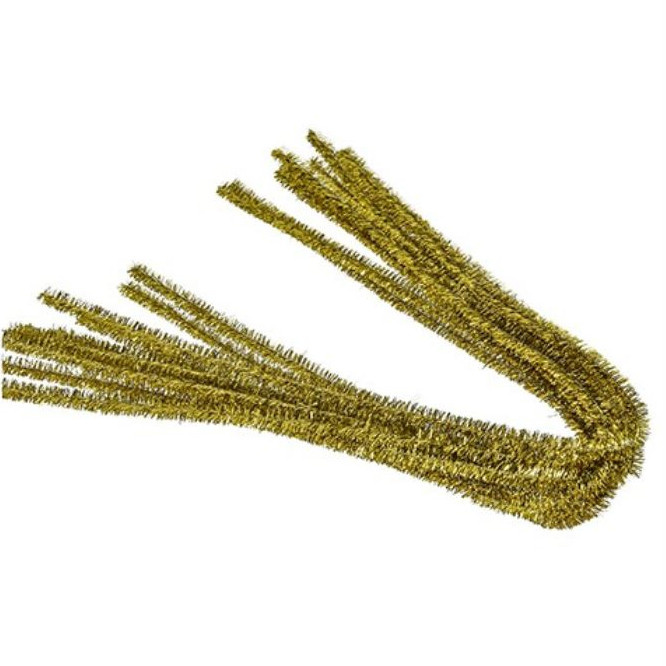 Chlupaté modelovací drátky (10ks) - zlaté