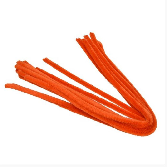 Chlupaté modelovací drátky (10ks) - oranžové