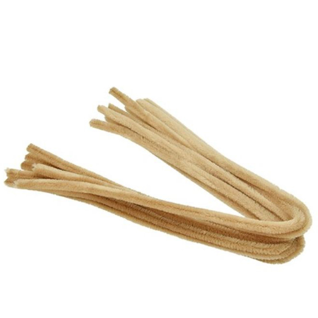 Chlupaté modelovací drátky (10ks) - světle hnědé