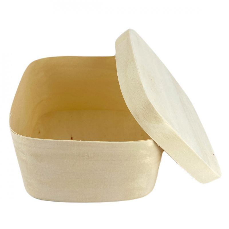 Čtvercová krabička z překližky 12,5x12,5x6,8cm