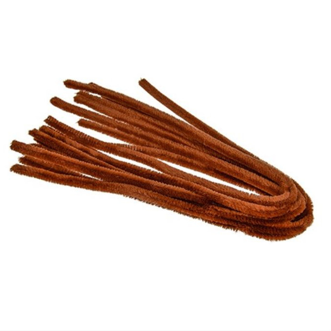 Chlupaté modelovací drátky (10ks) - středně hnědé