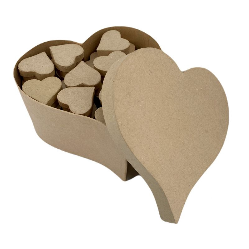 Krabičky z kartonu sada (51ks) Srdce