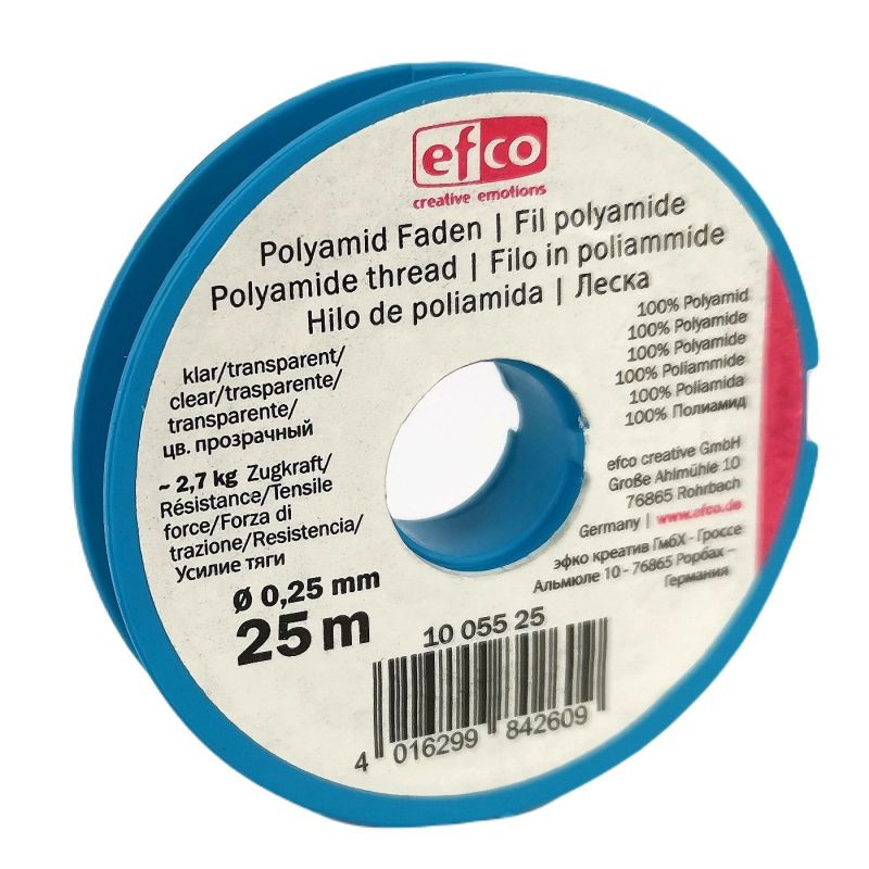 Nylonové vlákno průhledné (vlasec) průměr 0,25mm, nosnost 2,7kg, 25m