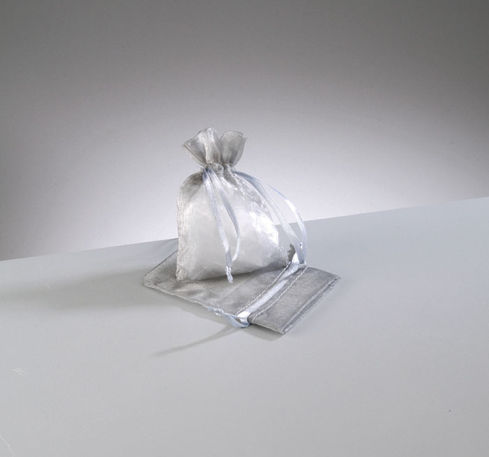 Dárkový sáček stříbrnošedý 7,5x10 cm