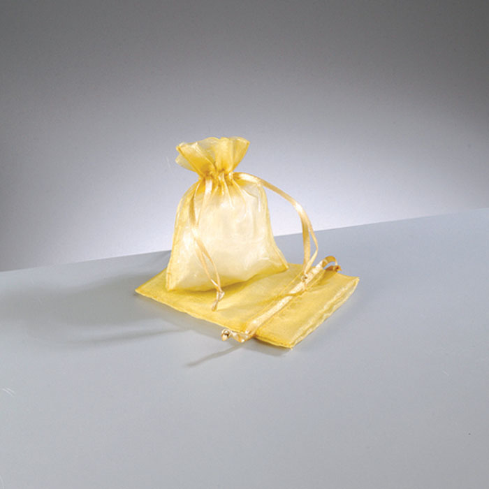 Dárkový sáček zlatožlutý 7,5x10 cm