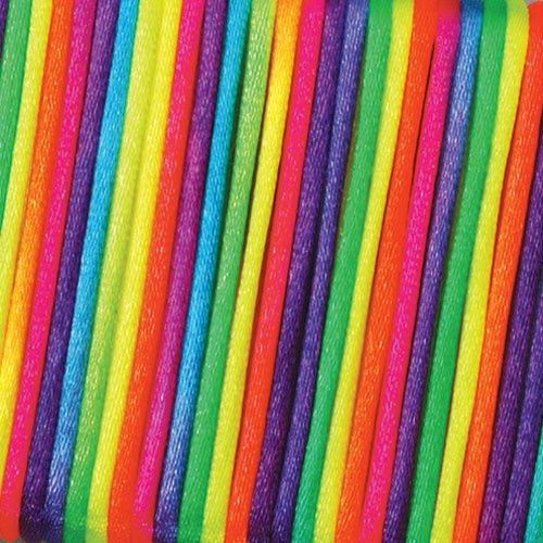 Saténová stužka Kumihimo, síla 2mm - duhová