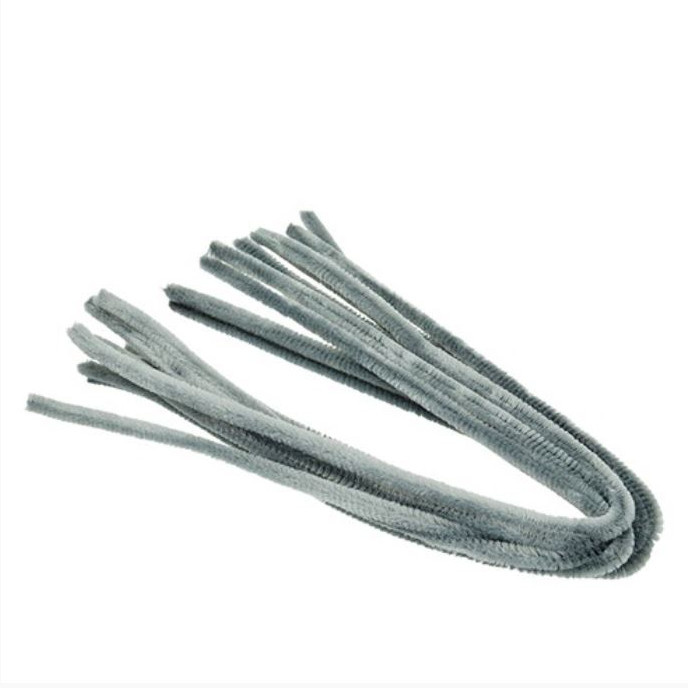 Chlupaté modelovací drátky (10ks) - šedé